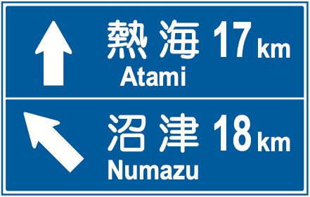 105-B 方面、方向及び距離